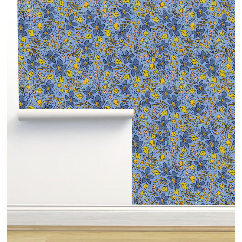 Rouleau de papier peint texturé L 12 pi x l 2 po Amy Mac Ready Designs, Bleu