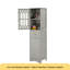 Grande armoire de salle de bain, armoire de rangement autoportante avec tiroir et portes, panneau de fibres à densité moyenne, porte en acrylique, tablette réglable-118014417