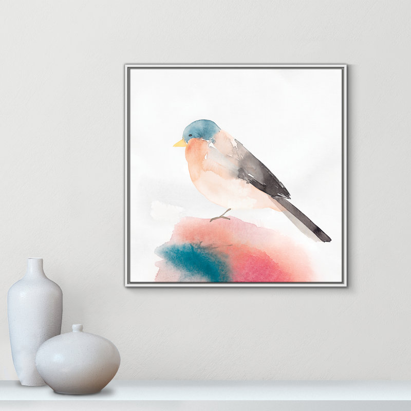Chickadee II par Casa Fine Arts, Pas de tapis, Toile blanche encadrée, H 31,5 po x l 31,5 po x P 2 po