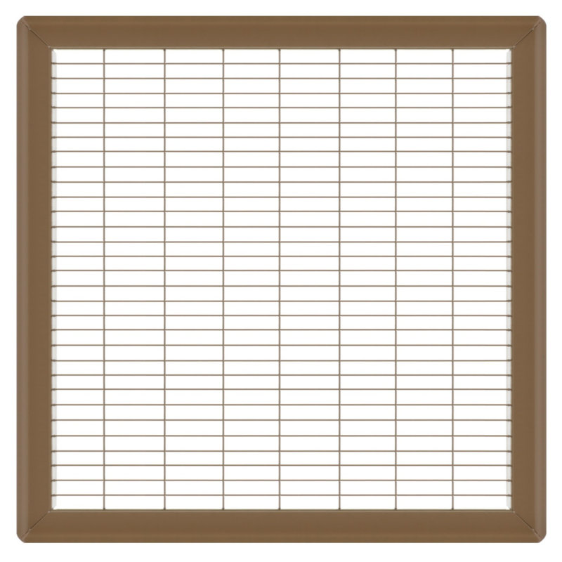 Gril de plancher brun de gros calibre, H 0,9 po x l 16 po x L 16 po