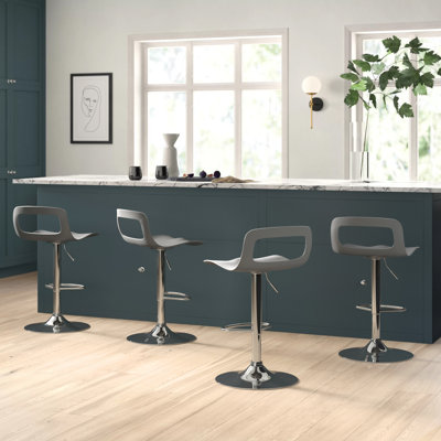 Tabouret tournant à hauteur réglable Vahig avec structure en métal, ensemble de 4