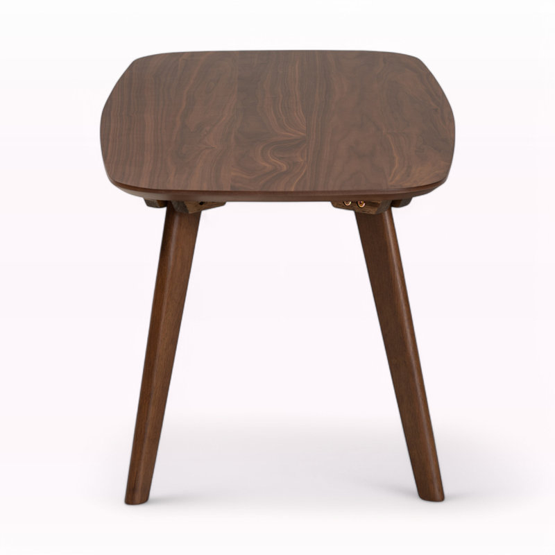 Dahlia Mid-Century Walnut Brown Round Wood Coffee Table