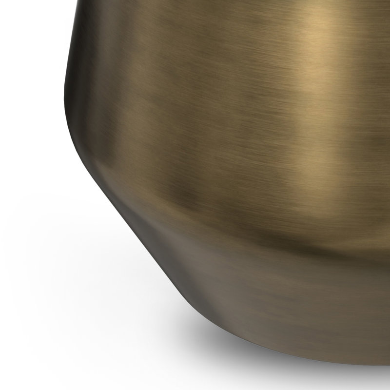 Benning White Marble and Antique Brass Round Side Table