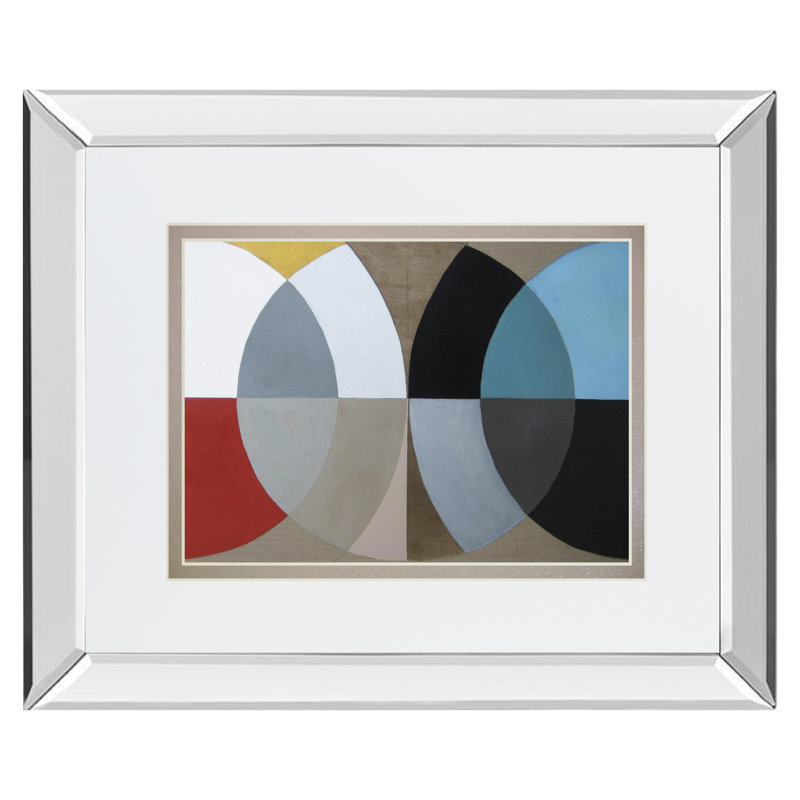 Art mural géométrique harmonie - 40 x 34 po - Cadre en miroir