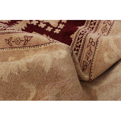 Tapis intérieur en laine beige/brun 10 pi 1 po x 14 pi 1 po one-of-kind-noué la 2010 ushak Vinay