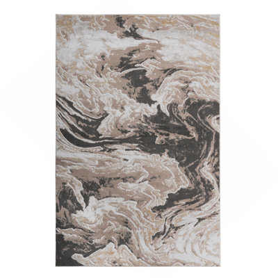 Collection L.Brown /Abstract Non-Shedding Living Room Bedroom Dining Home Office Stylish And Stain Resistant Area Rug