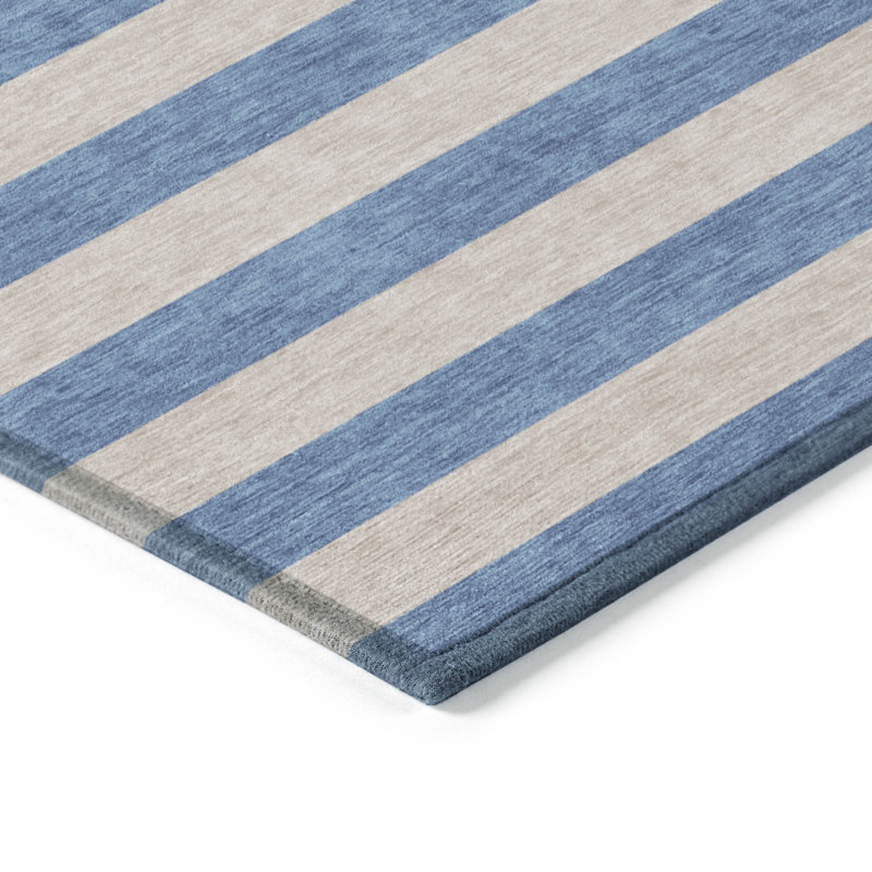 Smotherman Washable Striped Indoor / Outdoor Rug, Rectangle 5' x 7'6"