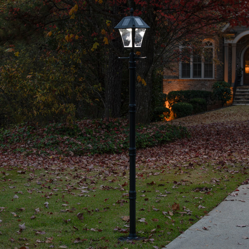 Lampadaire solaire Gama Sonic Baytown II avec ancrage EZ - finition noire