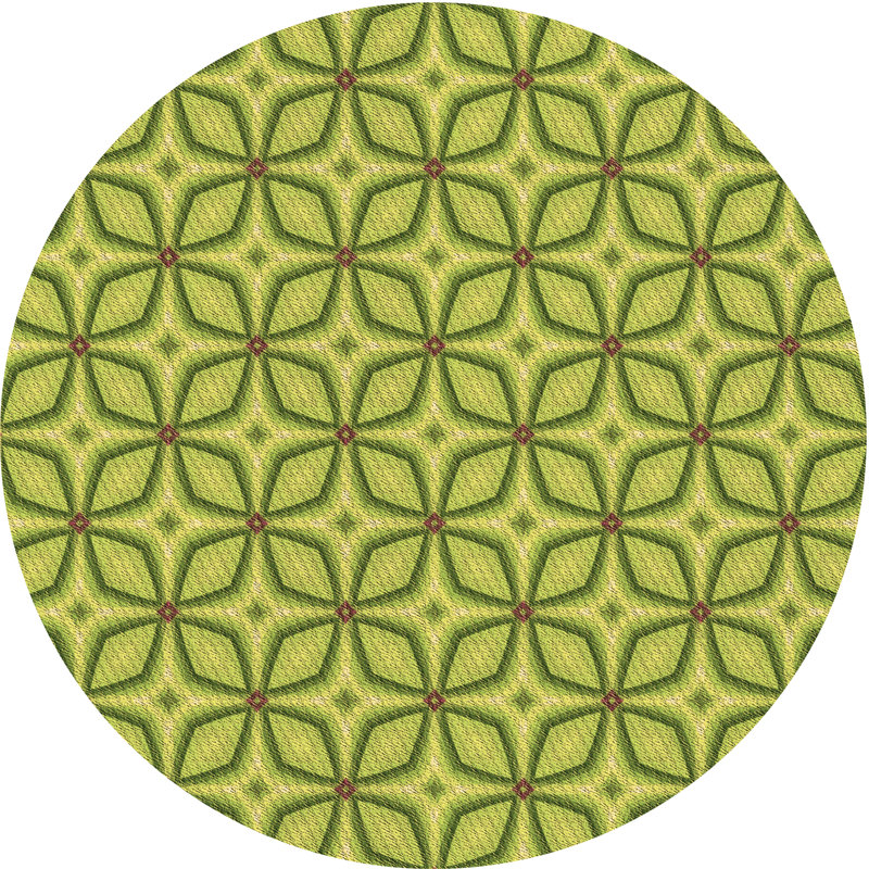 Tapis vert à motif géométrique Bevilacqua, Rond 6 pi