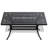 7-Piece Set Of Cast Aluminum Patio Furniture With Black Frame And Blue Seat Cushions