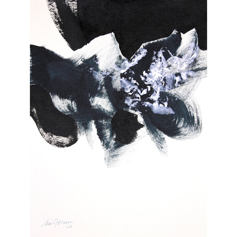 # 1 par Simona Gocan - Peinture, H 31,25 po x l 25,25 po, Papier avec cadre noir