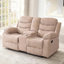 Ensemble de salon 3 pièces en polyester - Fauteuil inclinable manuel et causeuse inclinable manuelle avec console et canapé inclinable manuel avec table rabattable-116620119