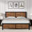 Kempst Full Size Brown Metal Bed Frame with Wooden Headboard & Footboard, Rustic Farmhouse Platform Bed with Heavy Duty Steel Slats Support, No Box Spring Needed-1444040742-1359735858