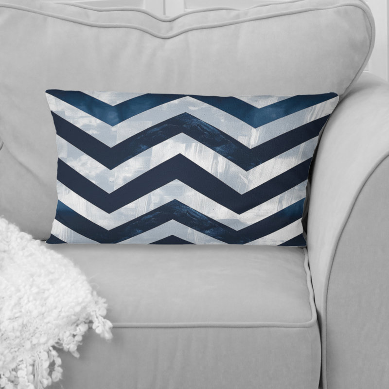Coussin lombaire transitionnel Blue Chevron Glam II