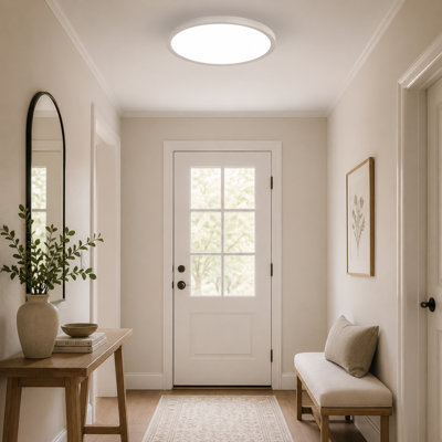 6-Pack 12" White LED Flush Mount Ceiling Light, Dimmable & 5CCT 2700K/3500K/4000K/5000K/6500K Selectable, 24W, 2880LM,Flush Mount Fixture For Kitchen, Bedroom, Hallway, Porch