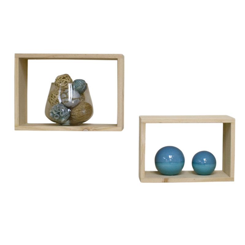 Corvo 2 Piece Pine Solid Wood Cube Shelf
