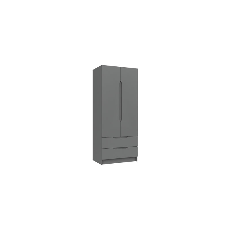 Alianys 2 Door Manufactured Wood Wardrobe, Dust Grey Gloss