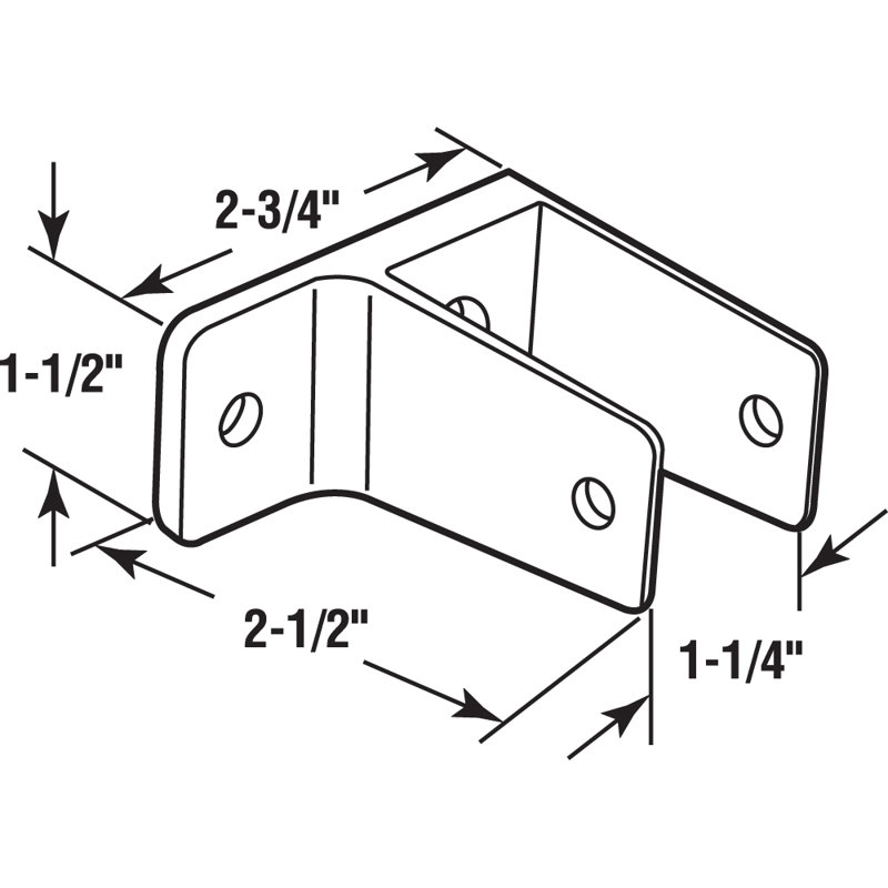 Support mural à une oreille, pour panneaux de 1-1 / 4 po, alliage de zinc, finition chromée (paquet simple)