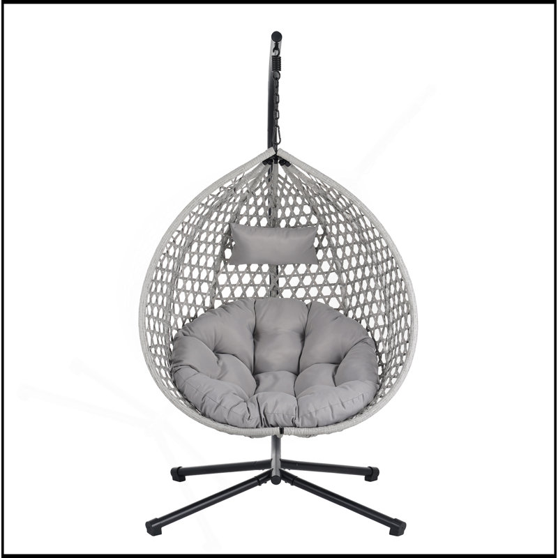 Fauteuil à œufs suspendu polyvalent pour l'intérieur et l'extérieur, Gris, Gris