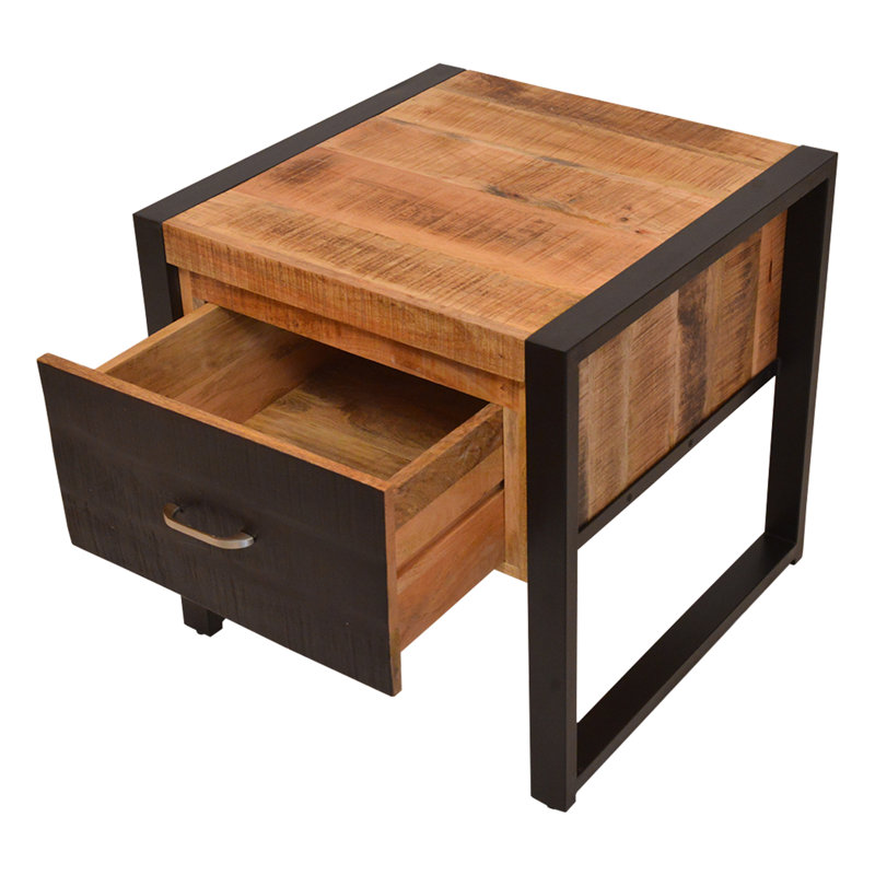 Aria-Jai Solid Wood Top End Table