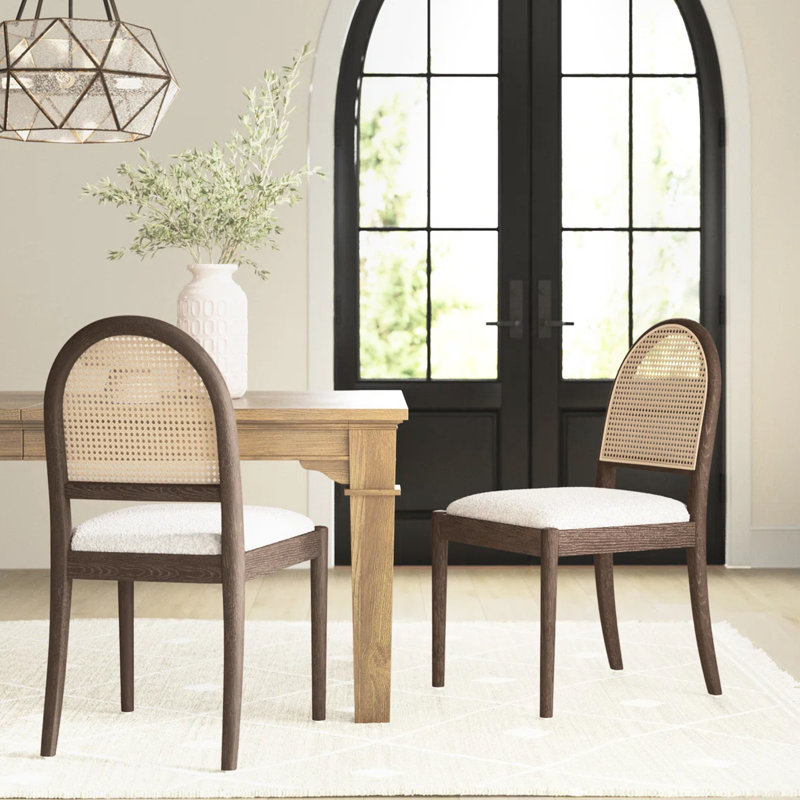 De 2 chaises noires modernes, lin rembourré, dossiers, pieds en bois, convient aux chaises de salle à manger 2, noir, hêtre