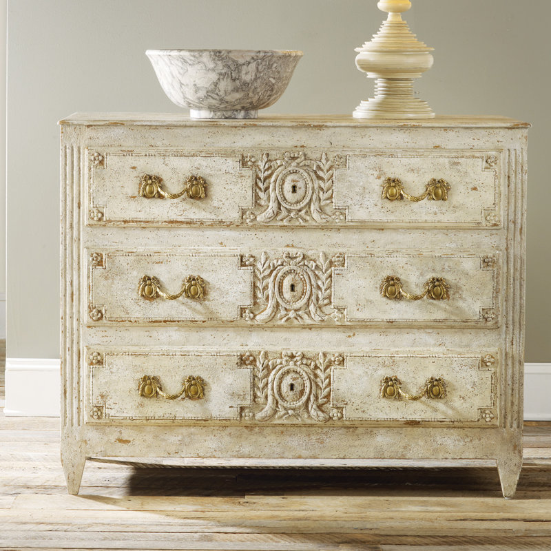Carved And Painted 3 - Drawer Dresser