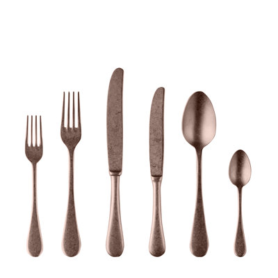 Vintage Flatware Set - 36 Pieces - Pewter Bronze