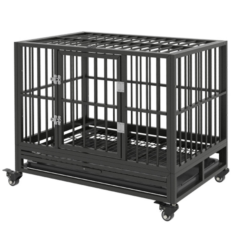 Chenil en métal robuste avec cage verrouillable