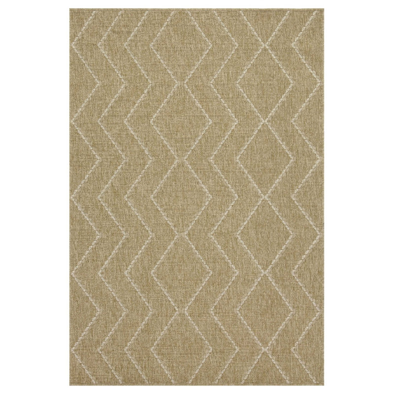 Earth Jute/White Indoor/Outdoor Area Rug, Rectangle 7'10" x 10'3"
