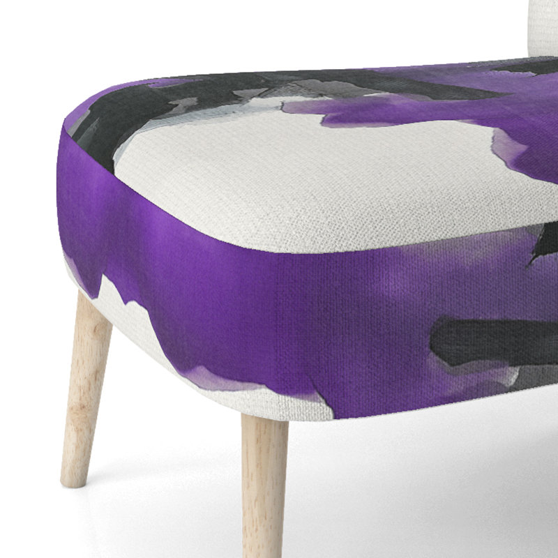 Chaise d'appoint rembourrée Geometric IV, Mélange de polyester mauve / noir / blanc