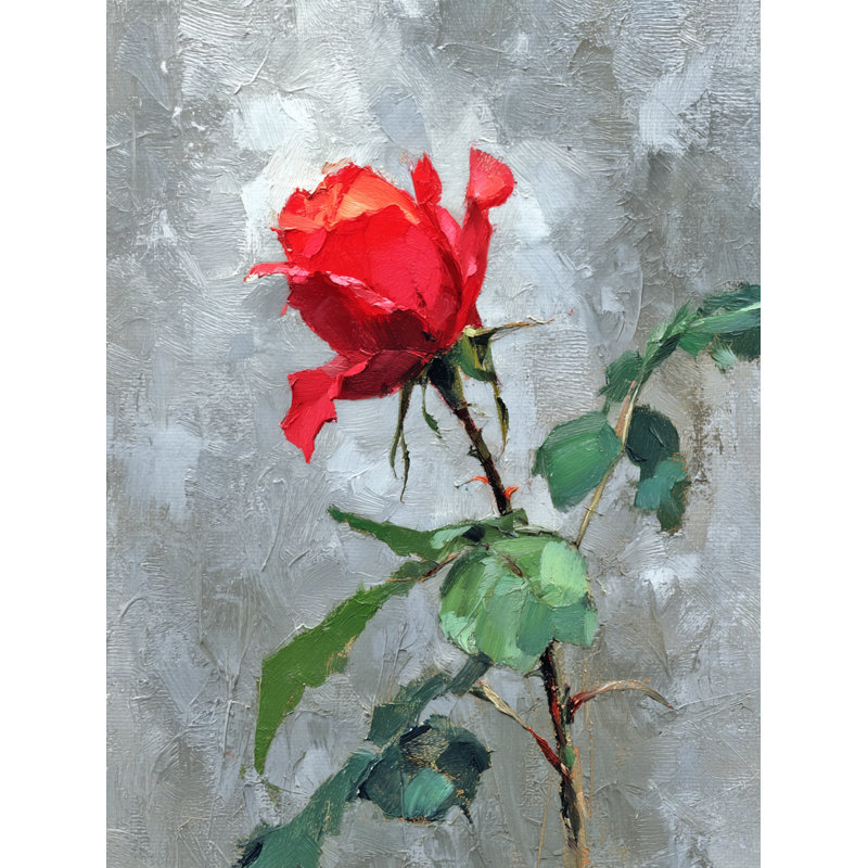 Art solitaire sur toile rose solitaire, H 24 po x l 16 po