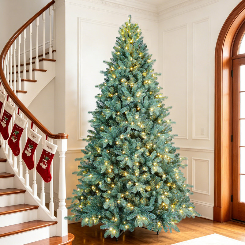 Arbre de Noël artificiel épinette bleu pré-éclairé, 5"