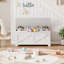 Banc de rangement en bois de style ferme, coffre de 39,4 po avec charnières de sécurité, banc à chaussures double en X pour le salon de la chambre à coucher