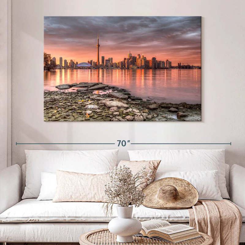 Nicci Sunset At Toronto Skyline, 34" H x 51" W