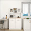 Armoire de rangement pour poubelle de cuisine de 67,7 pouces de hauteur avec 3 tablettes réglables, 2 tiroirs et 1 compartiment à poubelle inclinable pour espaces polyvalents
