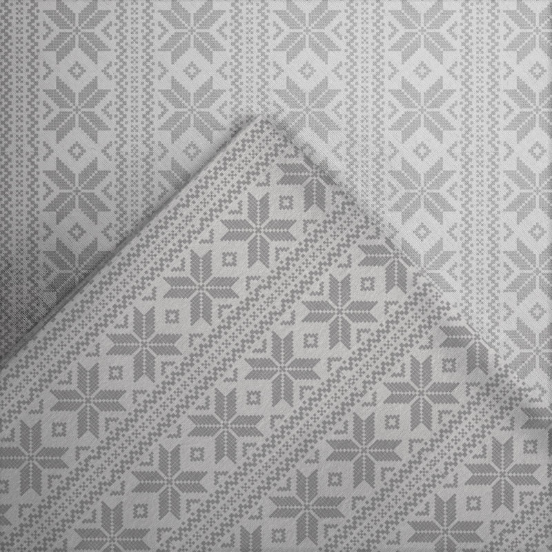 Pointehaven 175 GSM Printed Flannel 100% Cotton Deep Pocket Sheet Set, Queen, Fair Isle