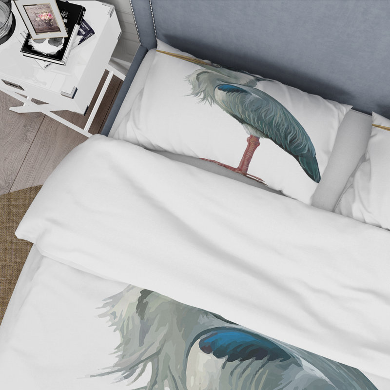 Gris et bleu héron - ensemble de housse de couette Farmhouse - microfibre de polyester