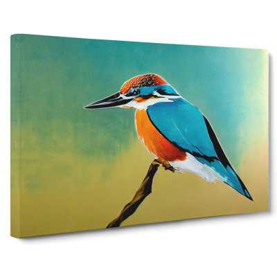 Delightful Kingfisher Bird - Wrapped Canvas Print