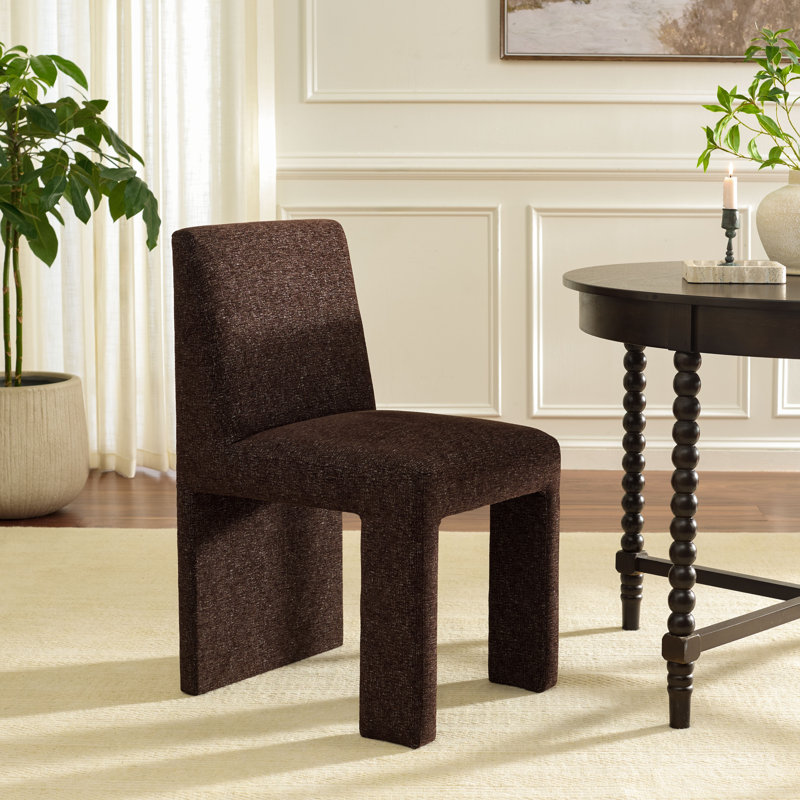Silverton 19.7'' H Upholstered Pine Parsons Chair, Dark Cherry