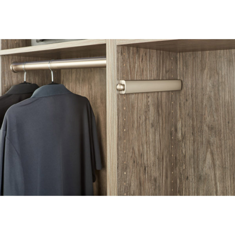 Rev-A-Shelf Sliding Valet Rod Pullout Organizer for Custom Closet Systems, Nickel, 1.55" H x 13.75" W x 1" D