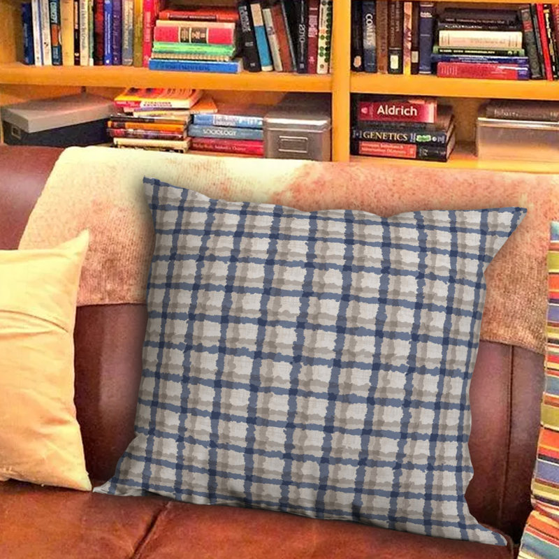 Checkered Outdoor Reversible Throw Pillow, 16" x 16"