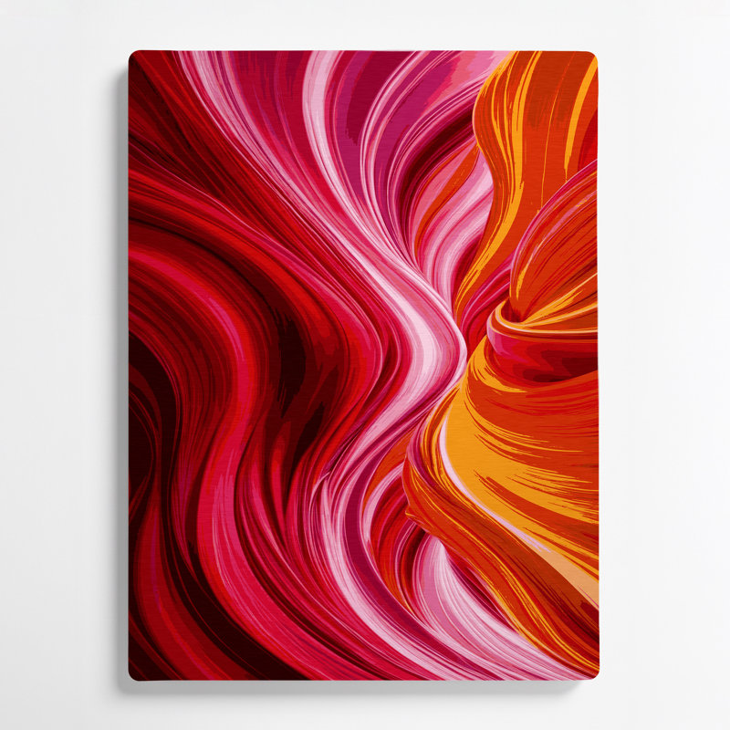 Abstraction numérique 9, art mural en métal rouge, H 14 po x l 11 po