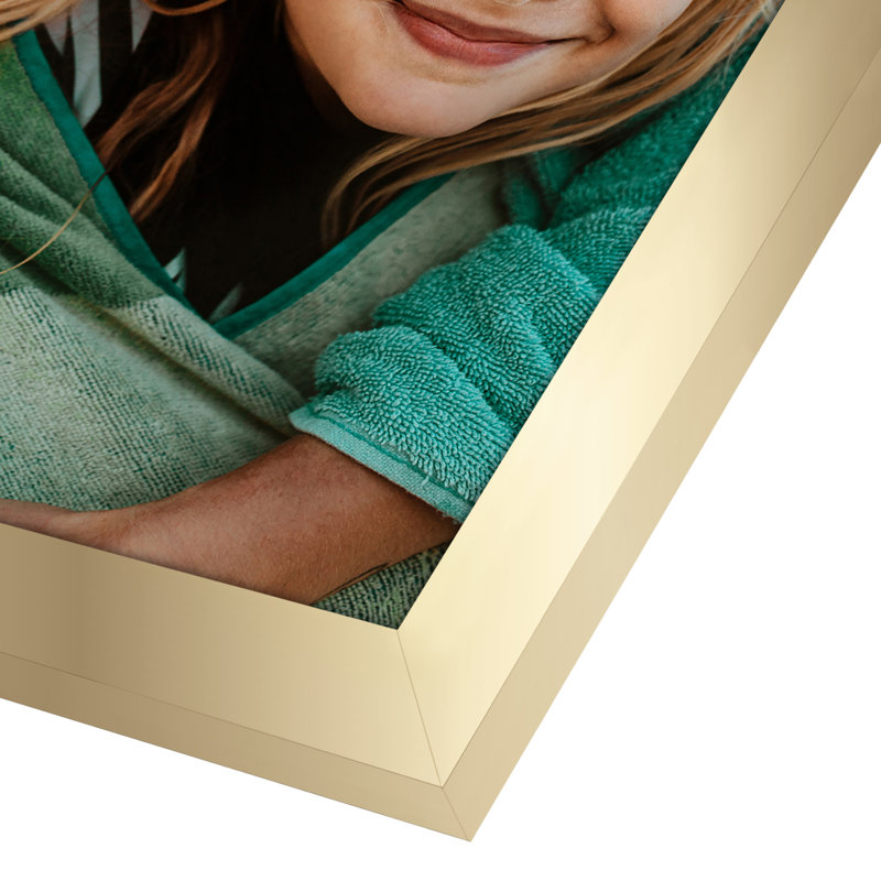 Cadre à charnières pour bureau trois photos - Bois composite et verre incassable, 4 po x 6 po, Or