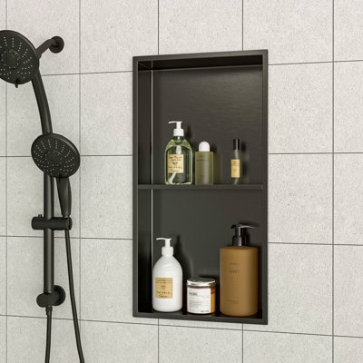 Double tablette 13 "X 25" en acier inoxydable pour niche de douche