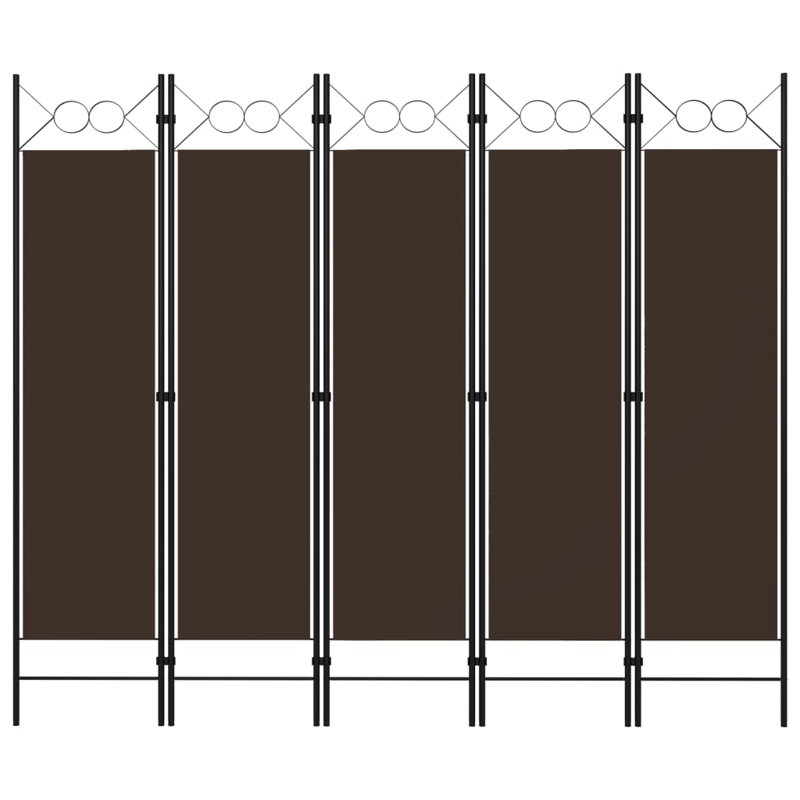 Tati 457.2cm H Folding Room Divider, 5, Brown