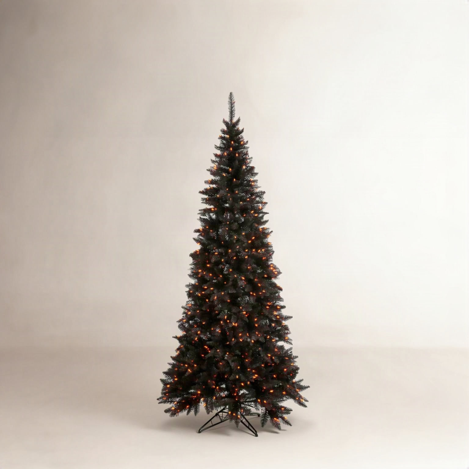 Black Fir Flocked Pre-Lit Christmas Tree, 9' H x 46" W