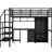Metal Loft Bed With Table And Wardrobe, Full, Black - Contemporary Design, Robust Build, Generous Storage Solutions, Straightforward Assembly Full Size Modern Frame Structure, Abundant Areas, Simple