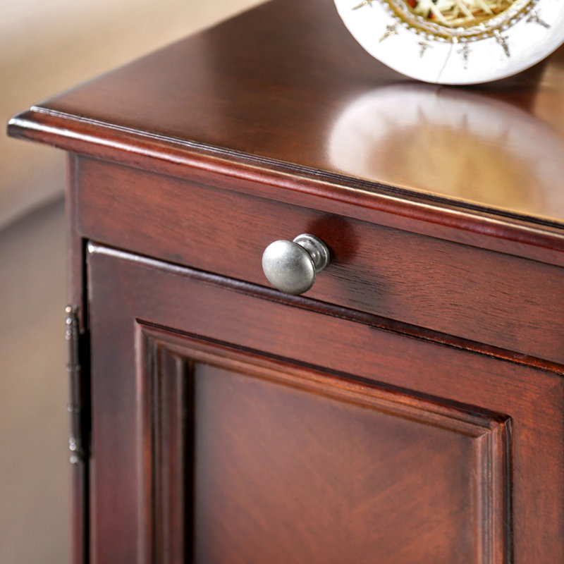 Korhonen End Table and Built-In Outlets, Cherry