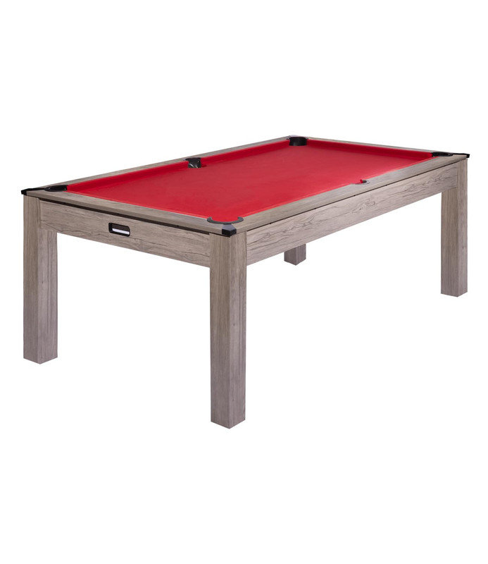 Table de billard 7 pi, table de billard 84 po avec finition en bois gris rustique, table de jeu pour le garage de la salle de jeu, tissu noir