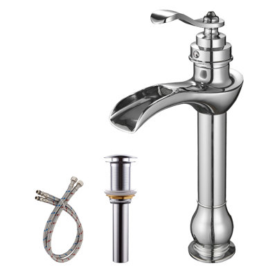 Radiance Waterfall Single Hole Single-Handle Vessel Bathroom Faucet Bathroom Faucet with Drain Assembly